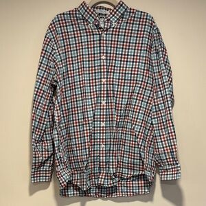 L.L. Bean Red and Blue Checkered Men's Shirt
